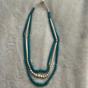 Boho wood beaded neckless